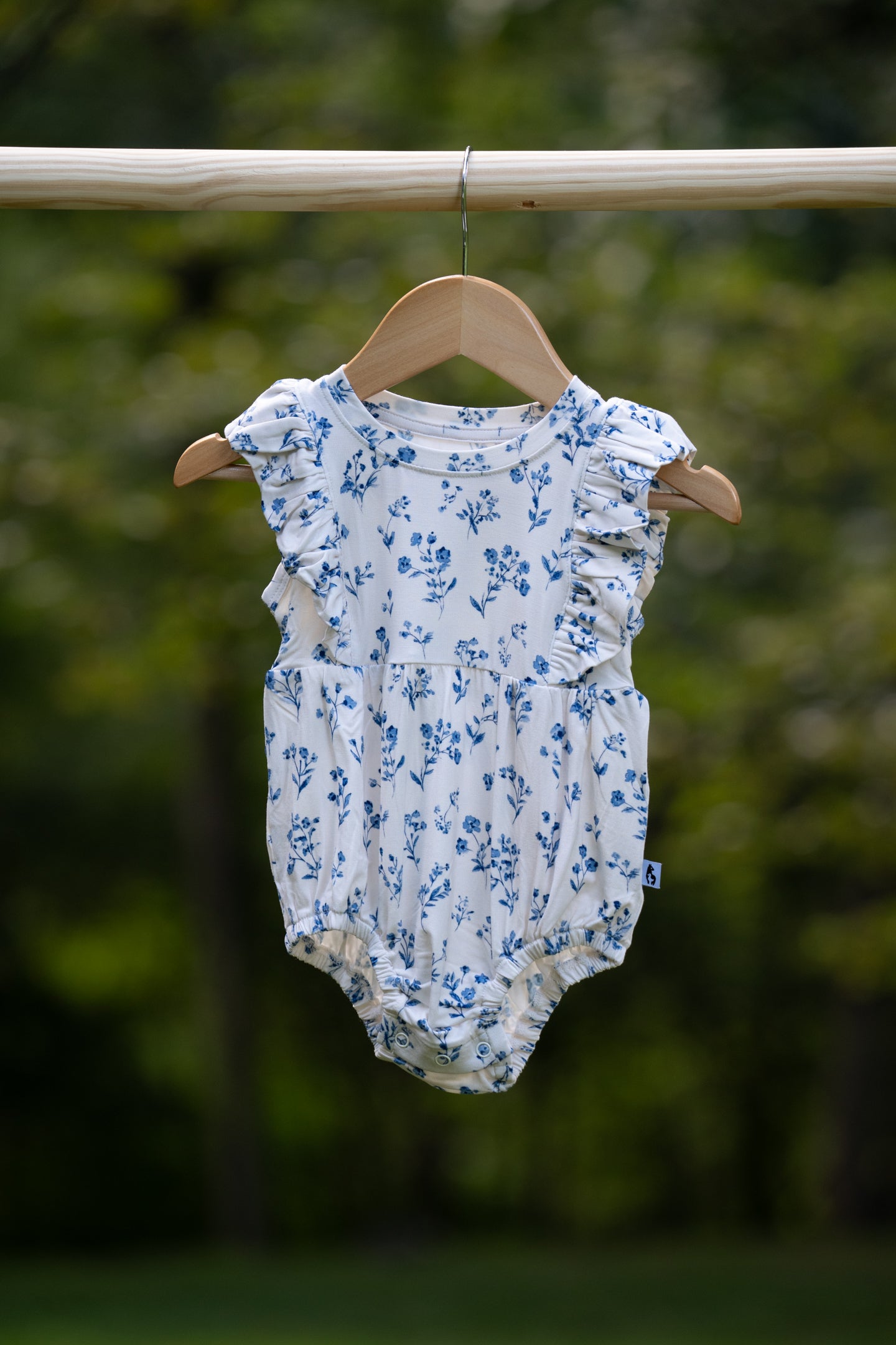 Blue Willow Ruffle Bubble Romper