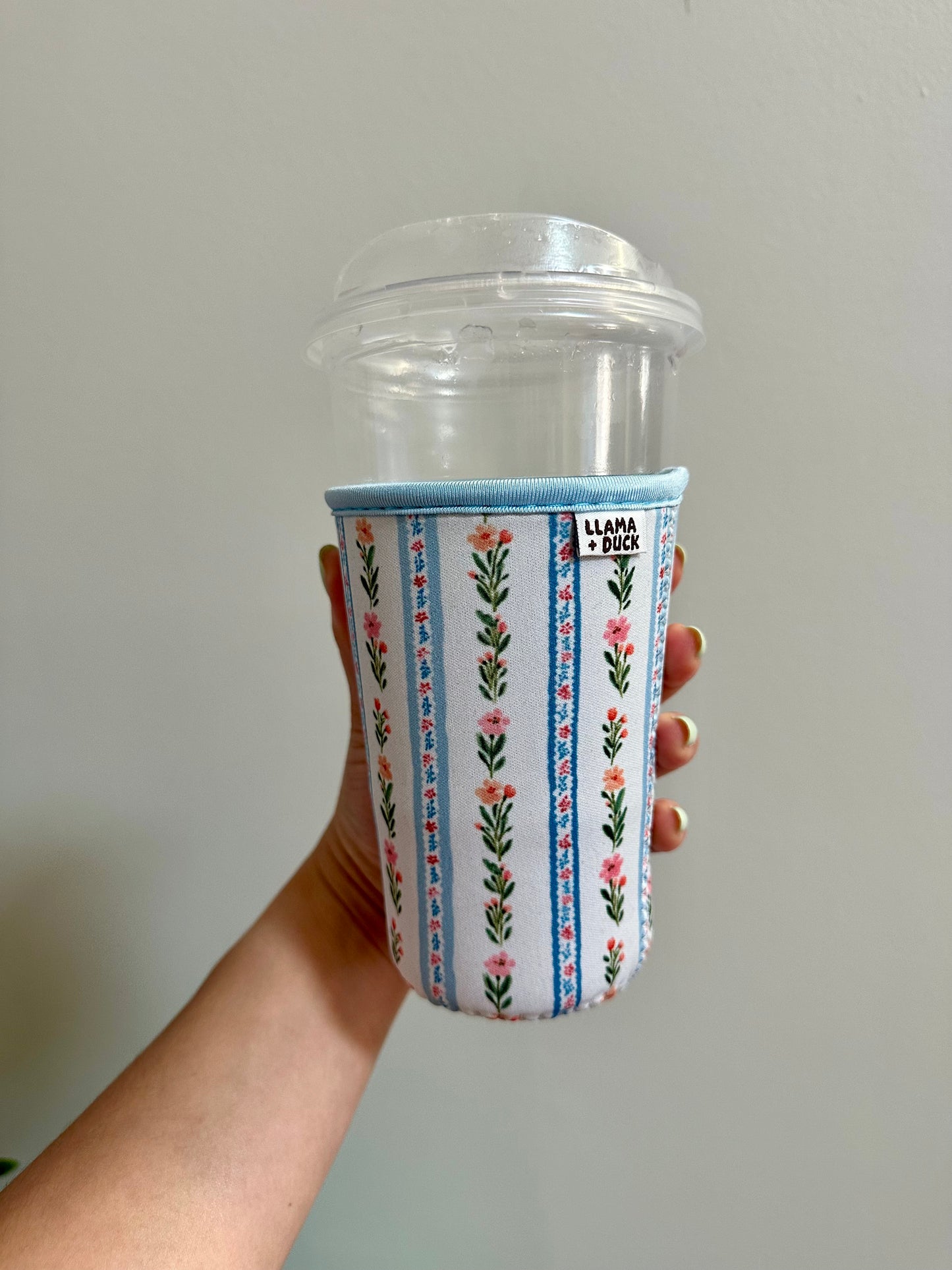 Floral Stripe Coffee Sleeve