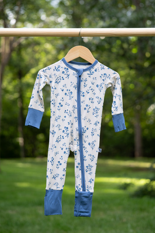 Blue Willow Zip Romper