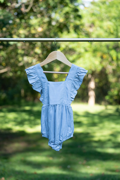 Solid Cotton Bubble Romper