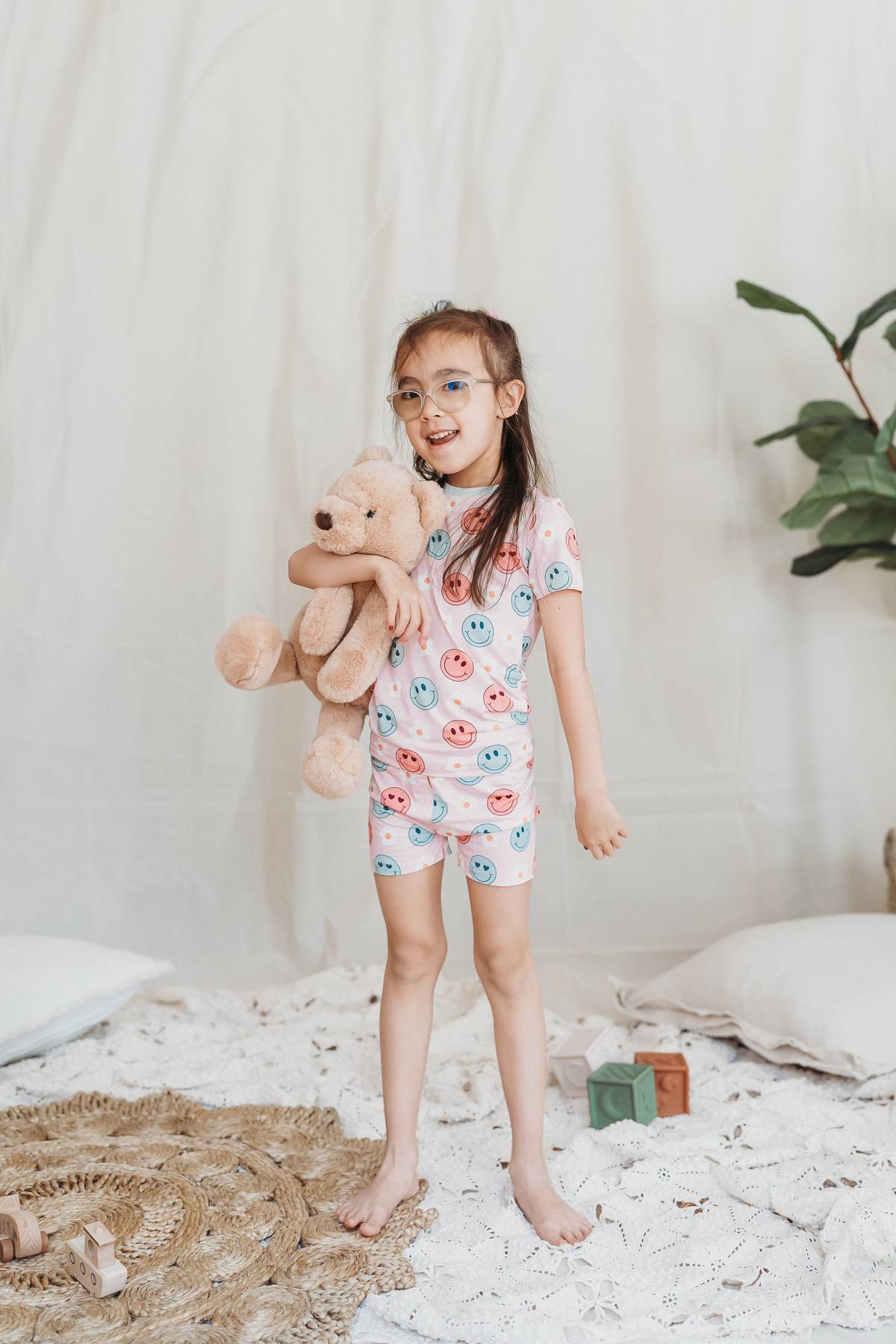 Happy Petals Two-Piece Short Pajama Set