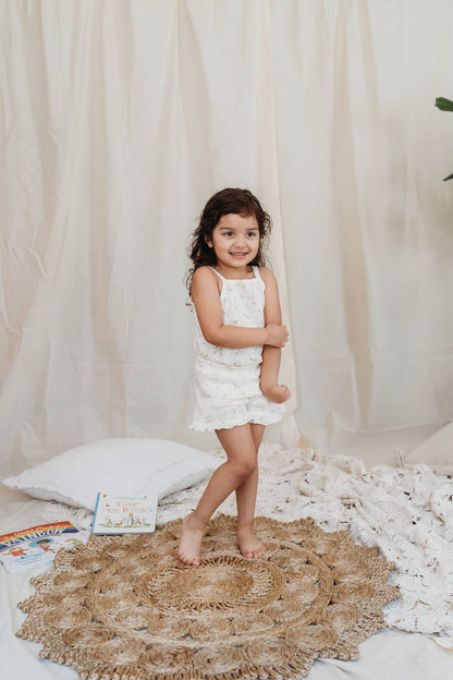 Pointelle Tank + Short Set in Oat