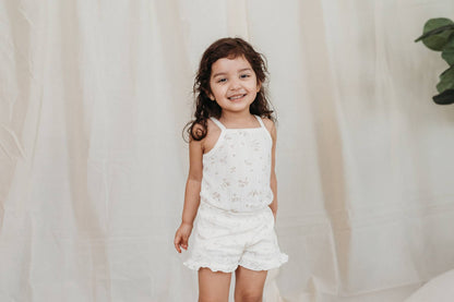 Pointelle Tank + Short Set in Oat